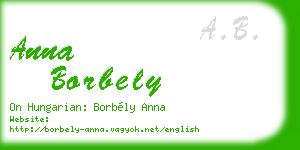 anna borbely business card